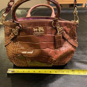 Coach Exotic brown croc leather satchel/shoulder bag